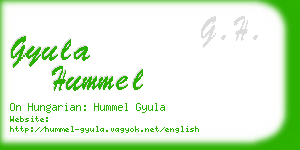gyula hummel business card